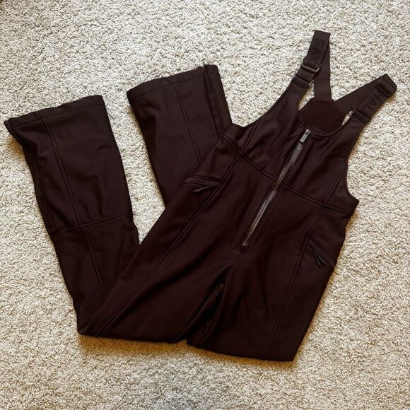 Halfdays Isabel Soft Shell Bib Pant Ski XS Waterproof Brown Spiked Cocoa - Picture 5 of 12